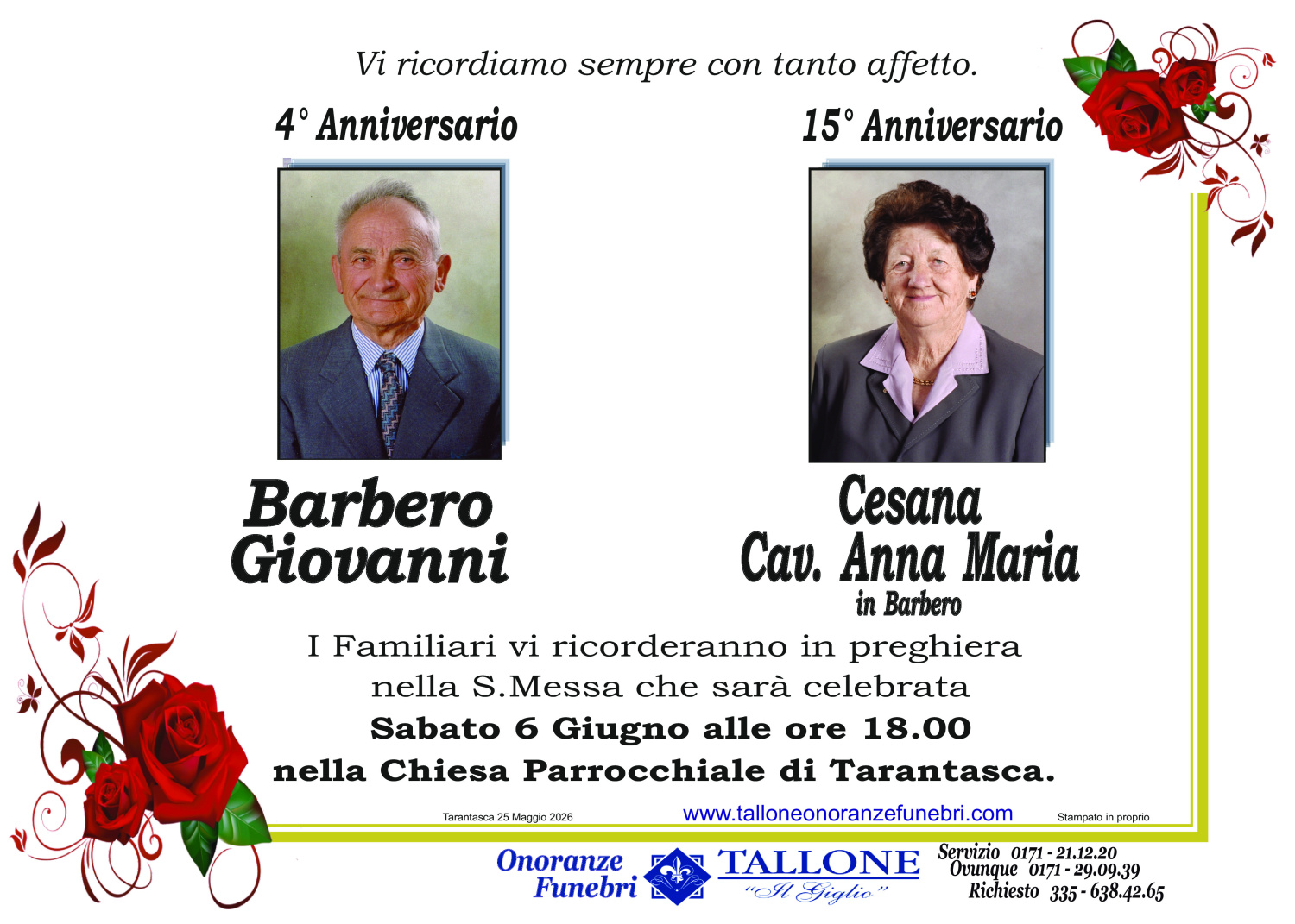 Giovanni Barbero Cav. Anna Maria Cesana in Barbero